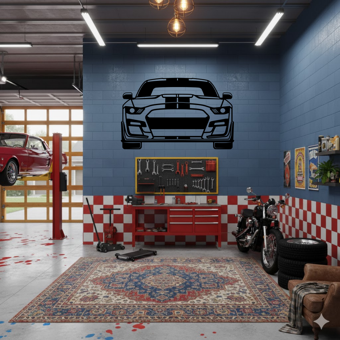 Classic Ford Mustang Metal Wall Art – Vintage Muscle Car