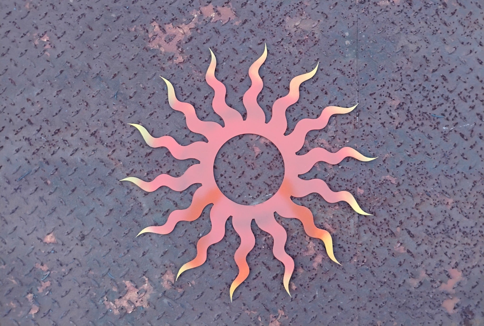 Here Comes The Sun - Colorful round wall hanger